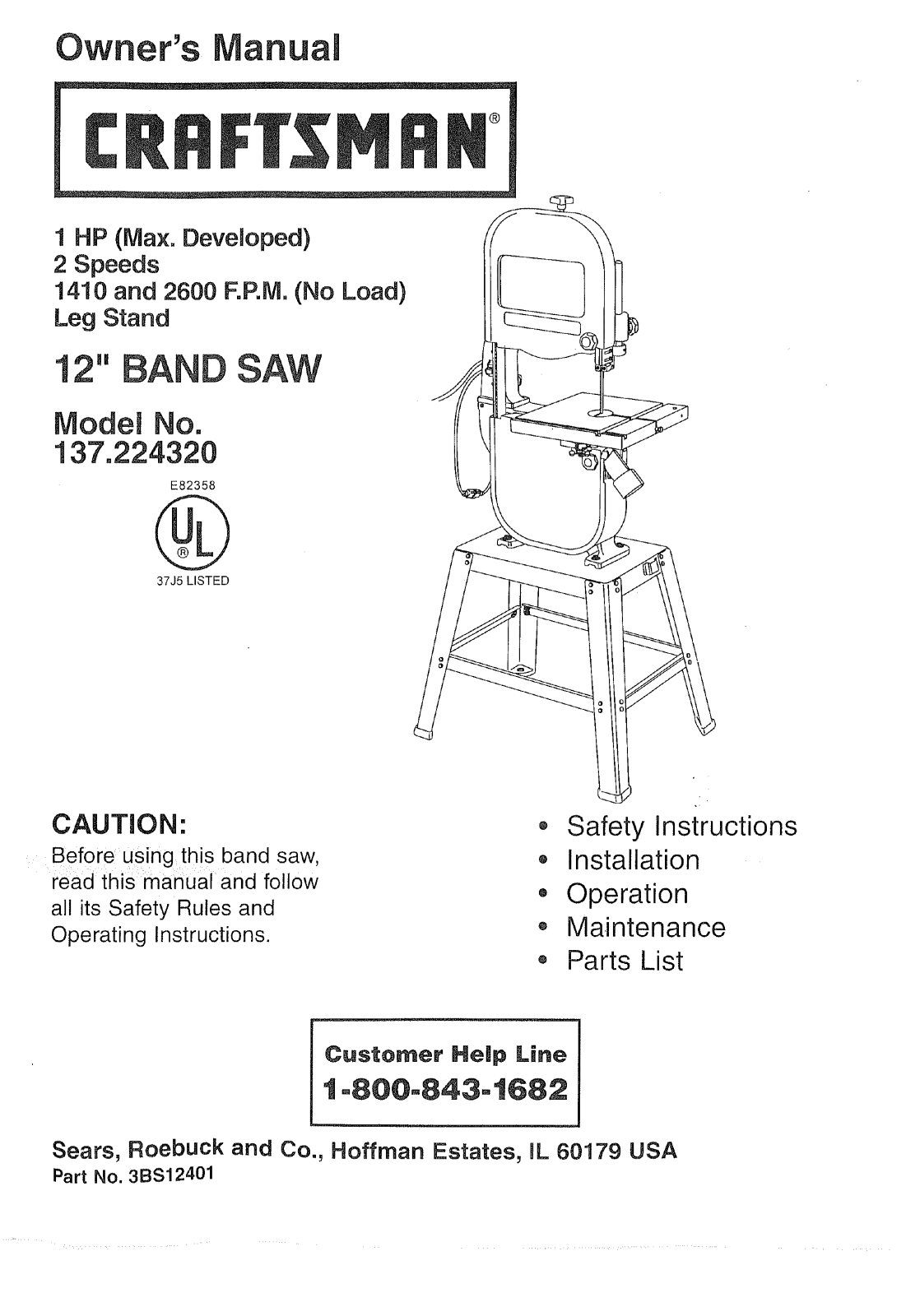 Craftsman 3BS12401 User Manual - ManualMachine.com