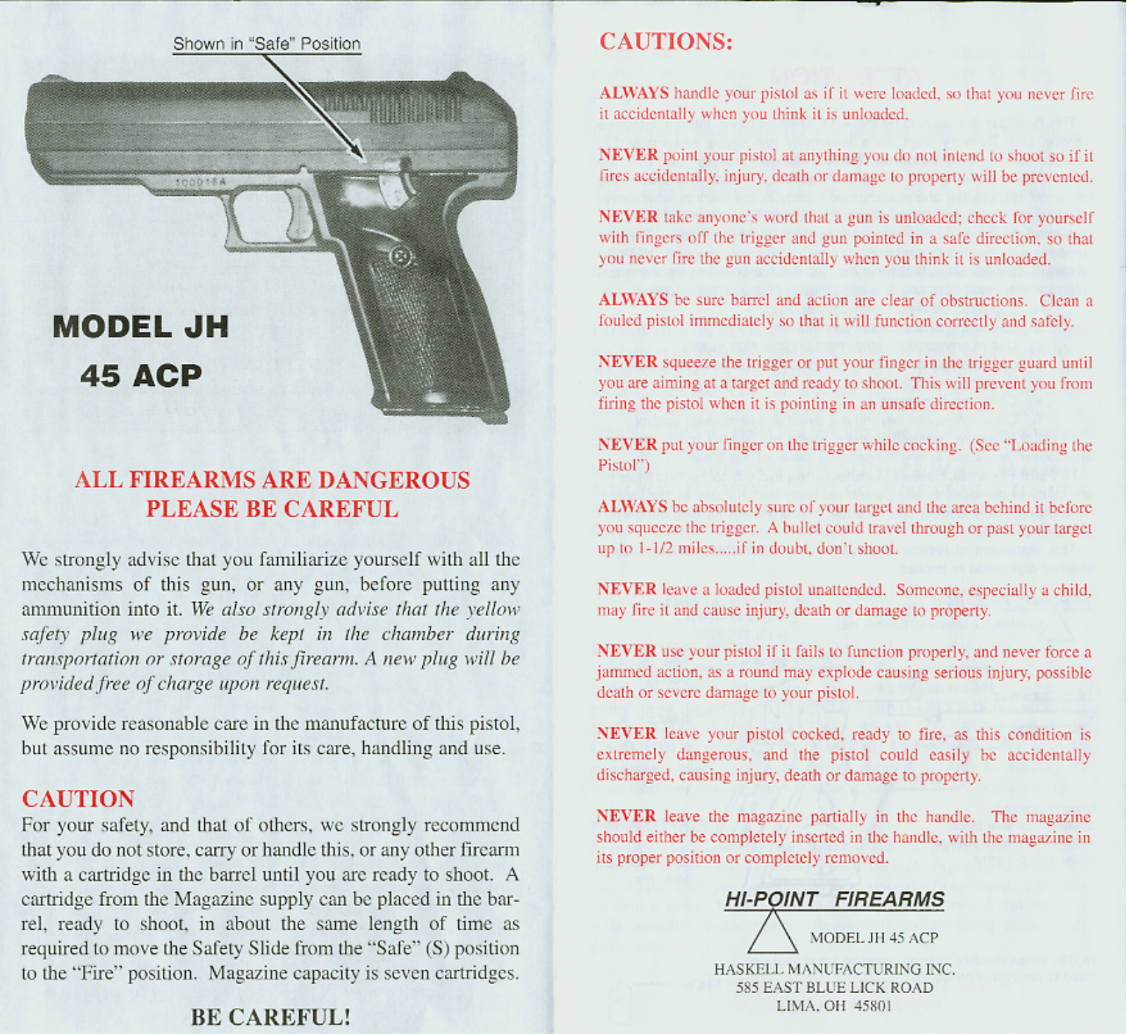 hipoint jh User Guide