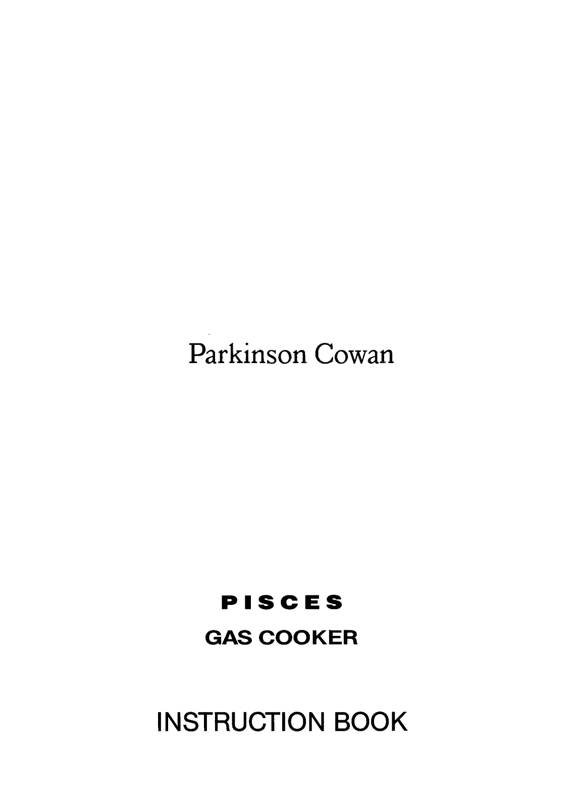 Parkinson cowan Pisces Instruction book