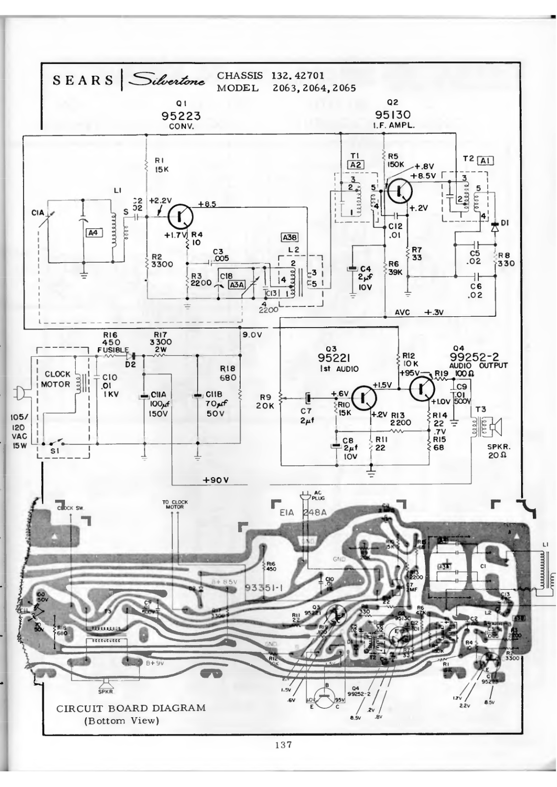 Silvertone 2063, 2064, 2065 Schematic