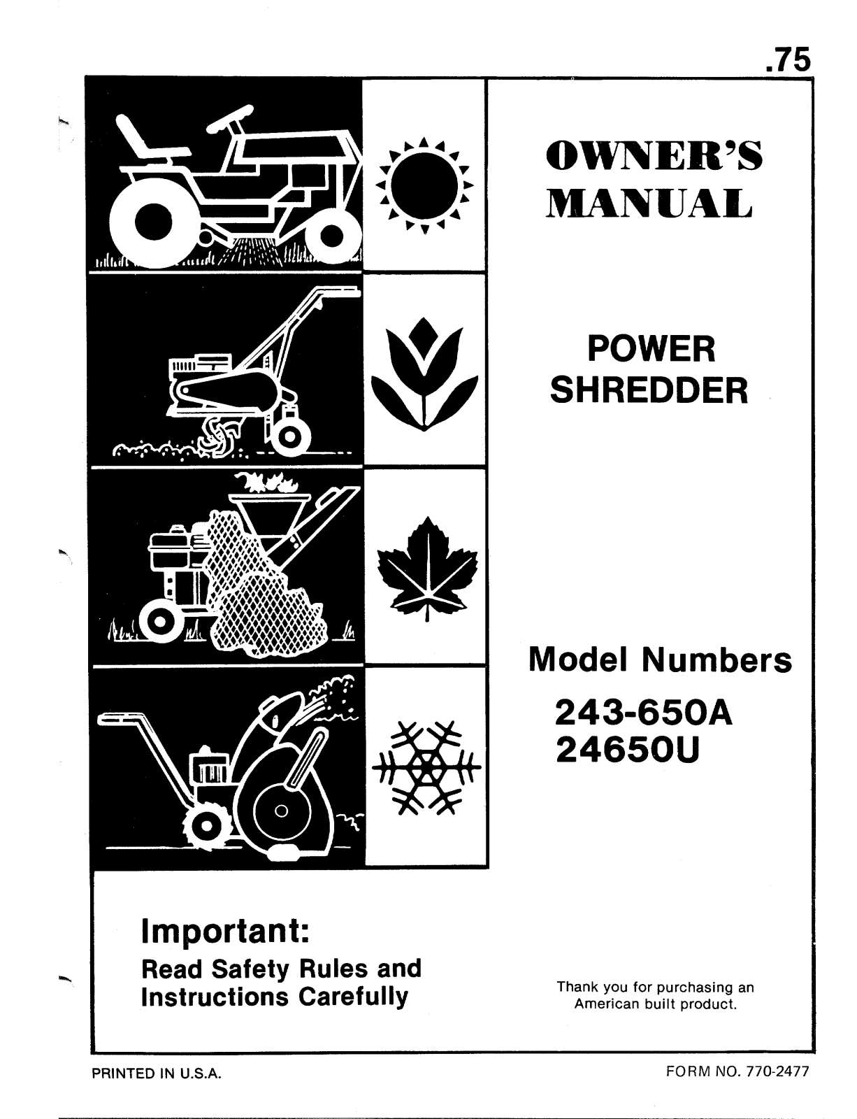 MTD 24650U User Manual