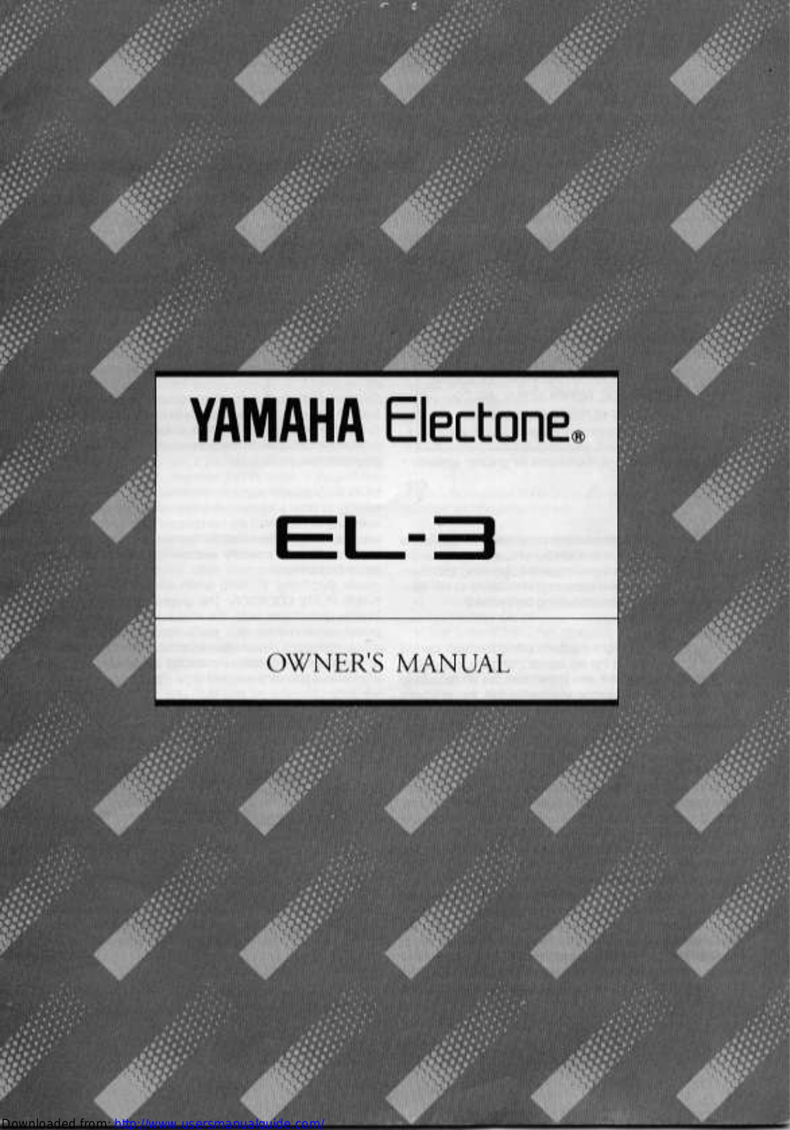 Yamaha Audio EL-3 User Manual