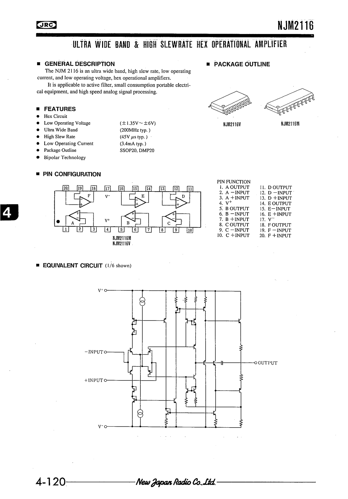 JRC NJM2116M, NJM2116V Datasheet