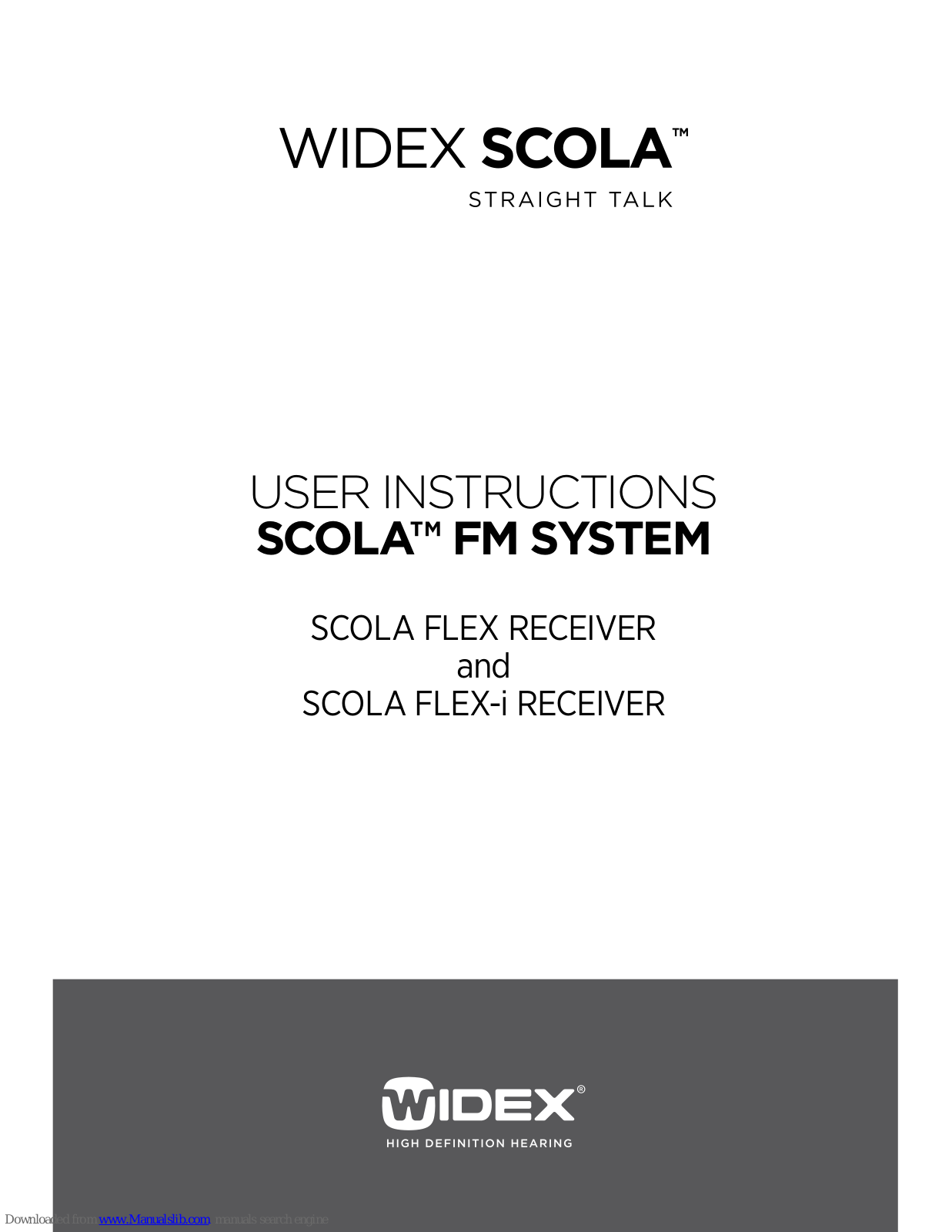 Widex SCOLA FLEX-i User Instructions