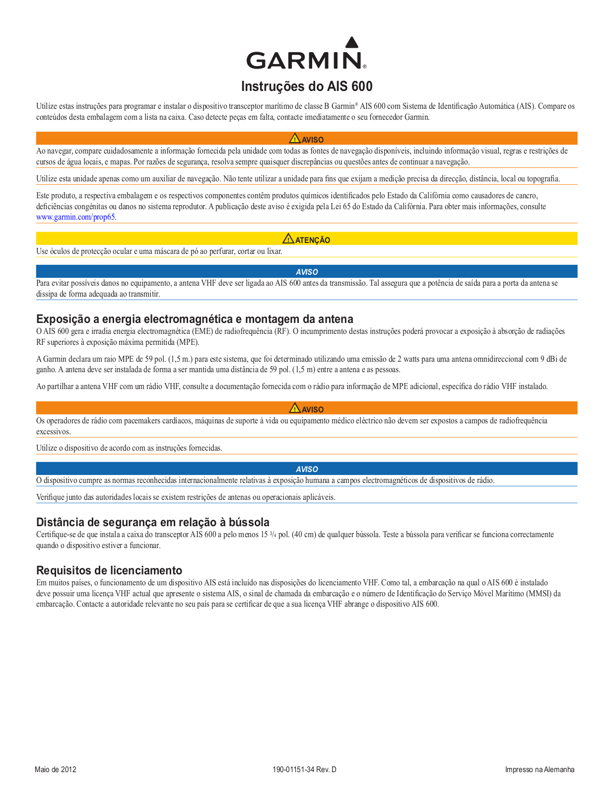 Garmin AIS 600 Instructions