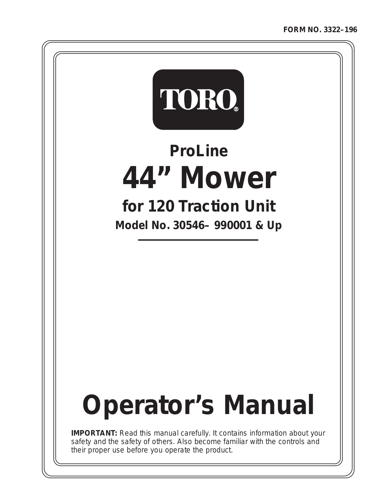 Toro 30546 Operator's Manual