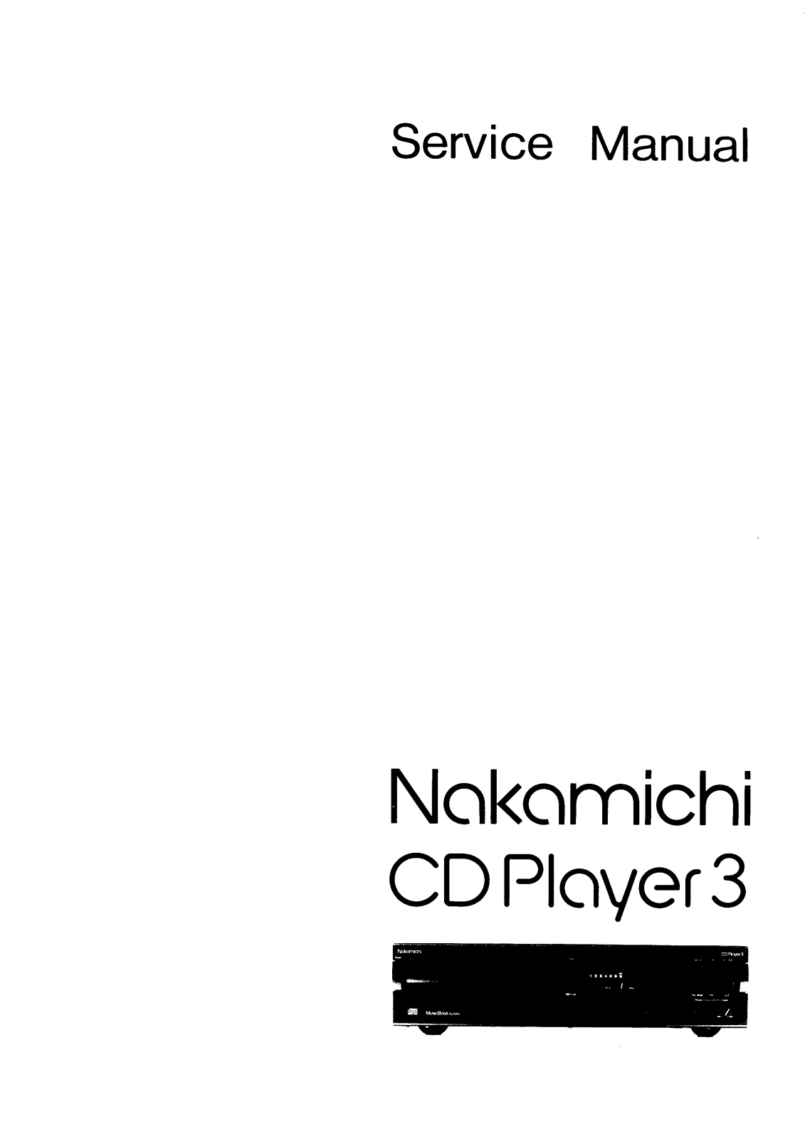 Nakamichi CD-Player-3 Service Manual