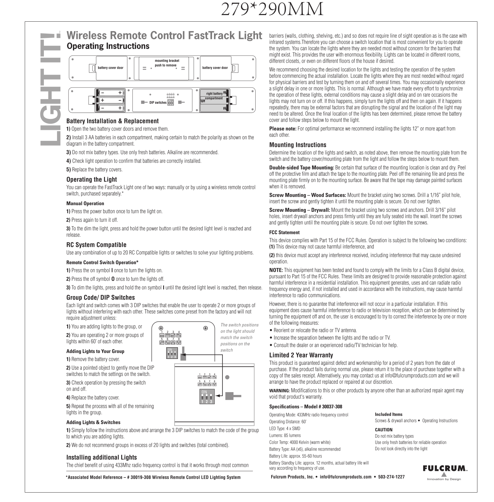 Fulcrum ML22 Users Manual