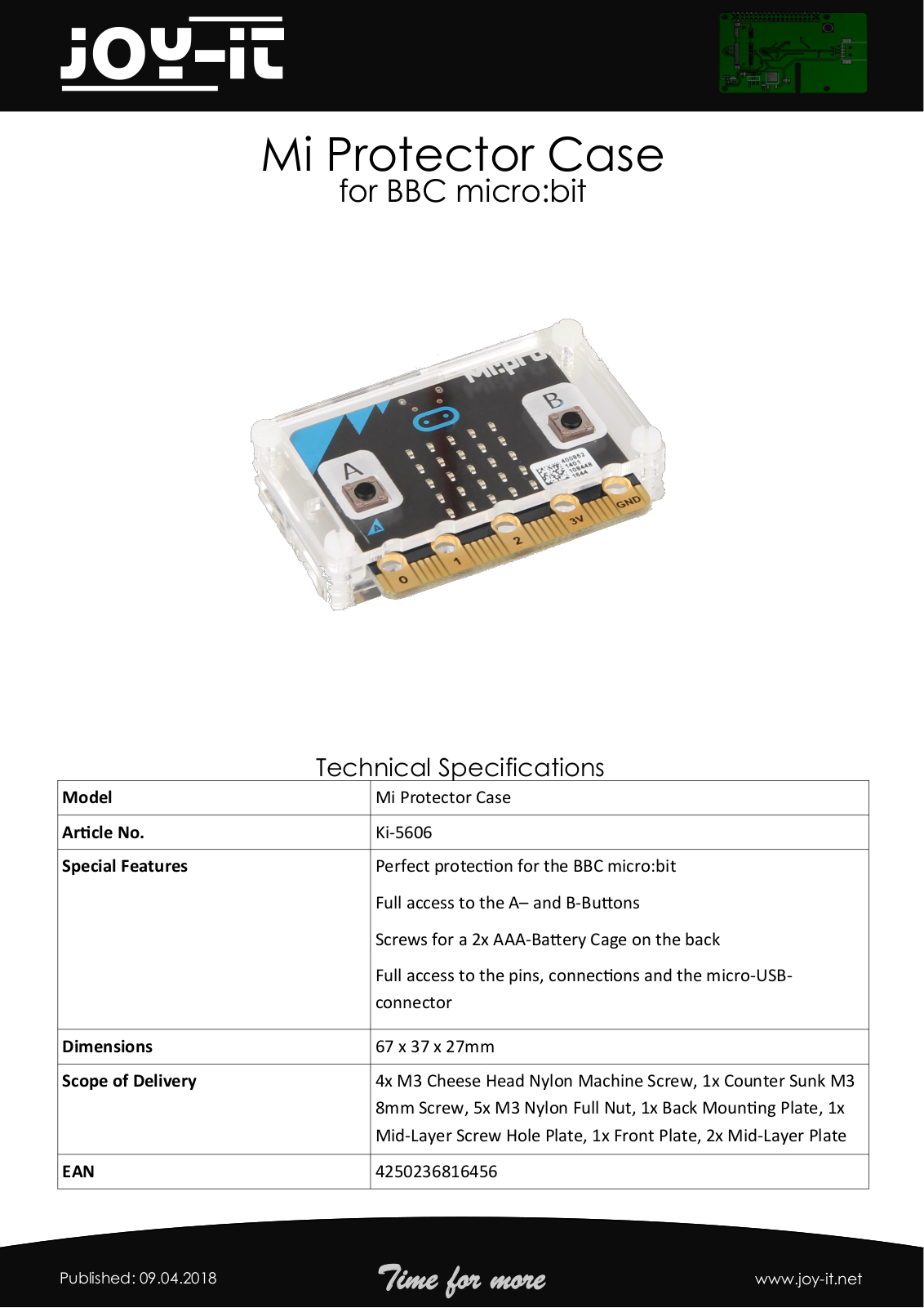 JOY-IT BBCZ CASE TR Datasheet - ManualMachine.com