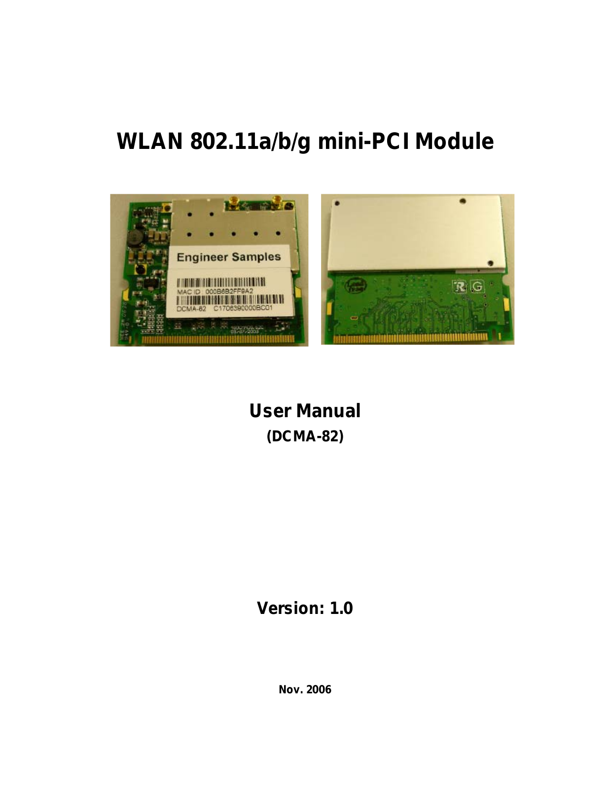 Wistron NeWeb DCMA82 User Manual