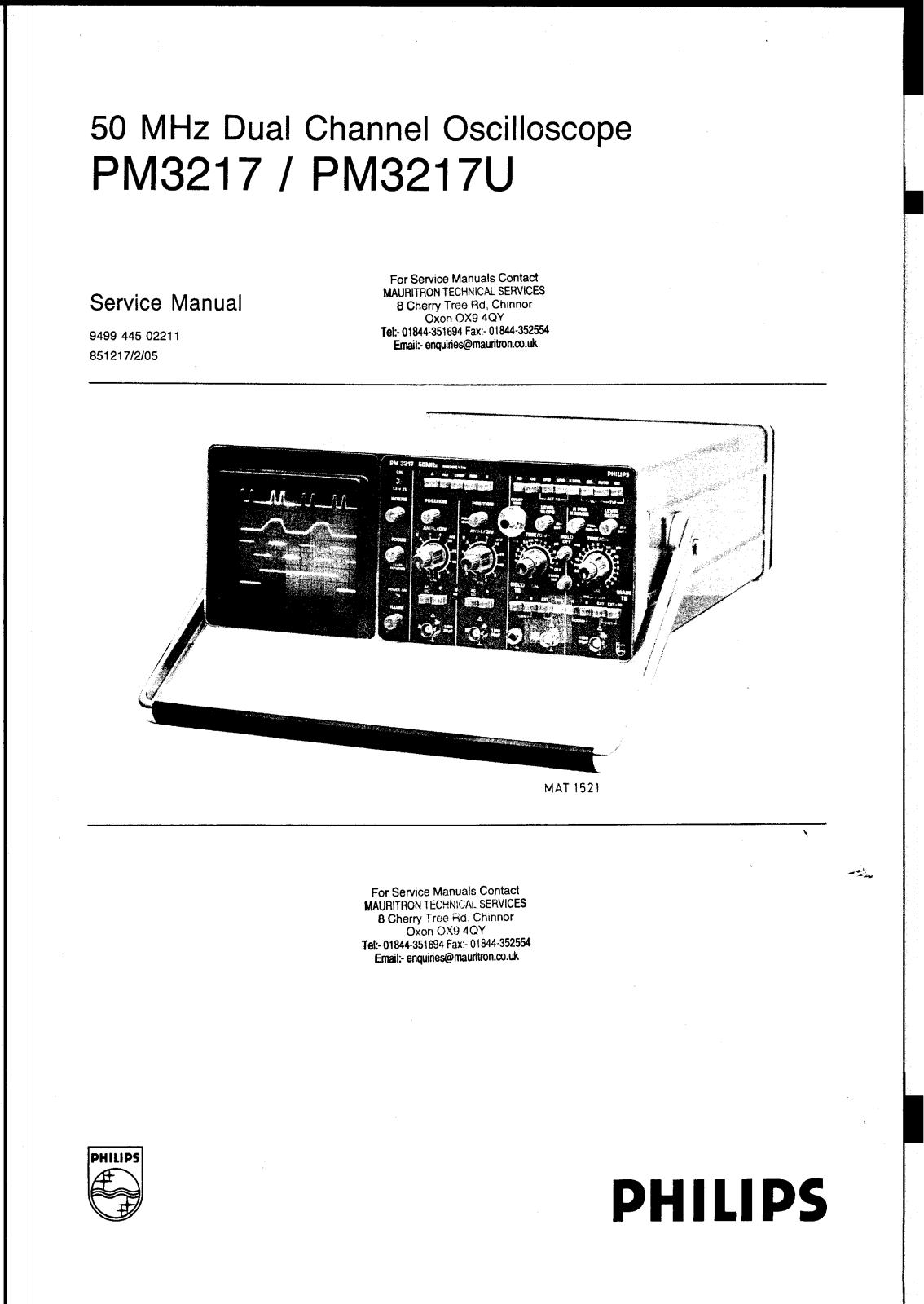 Philips pm3217 schematic