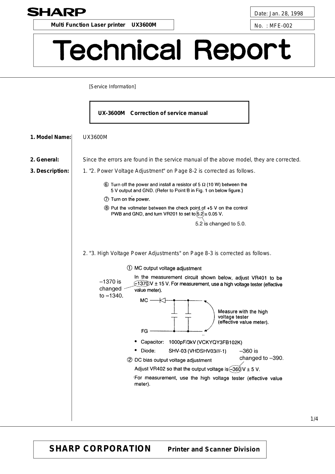 SHARP MFE002 Technical Report