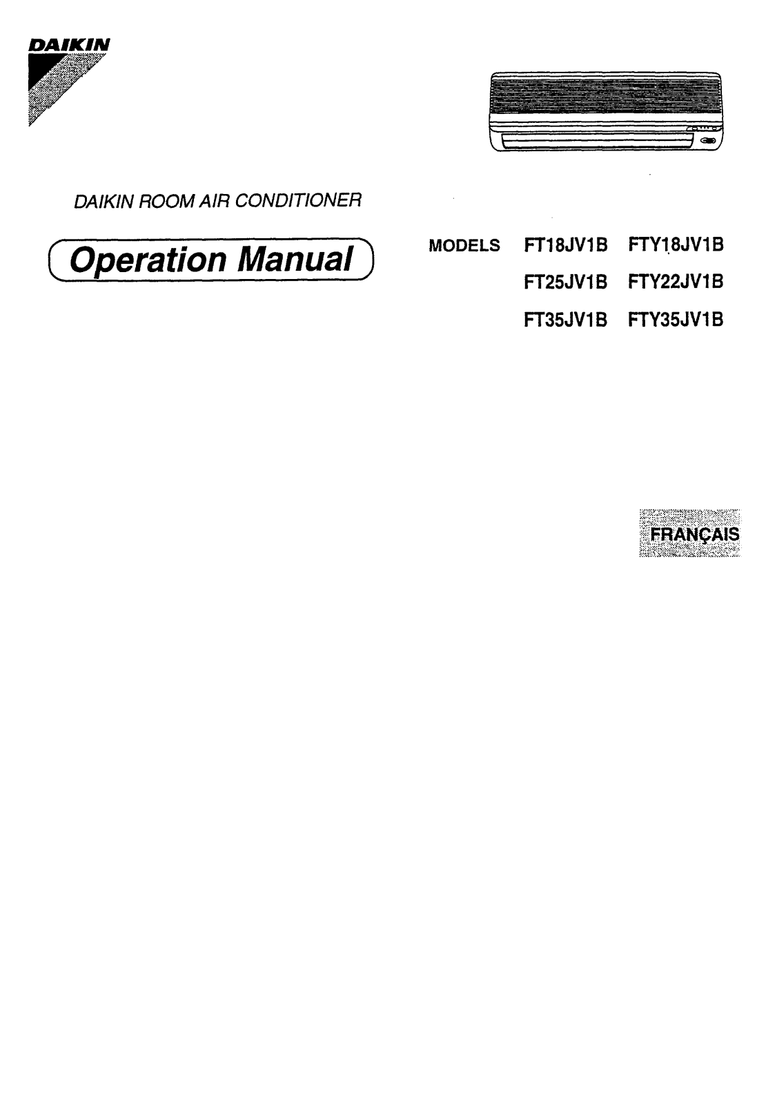 DAIKIN FT18JV1B User Manual