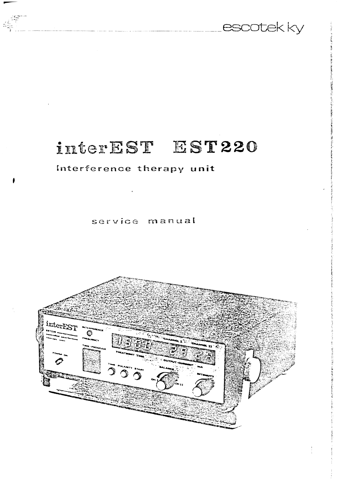 Escotekky Interest EST220 Service manual