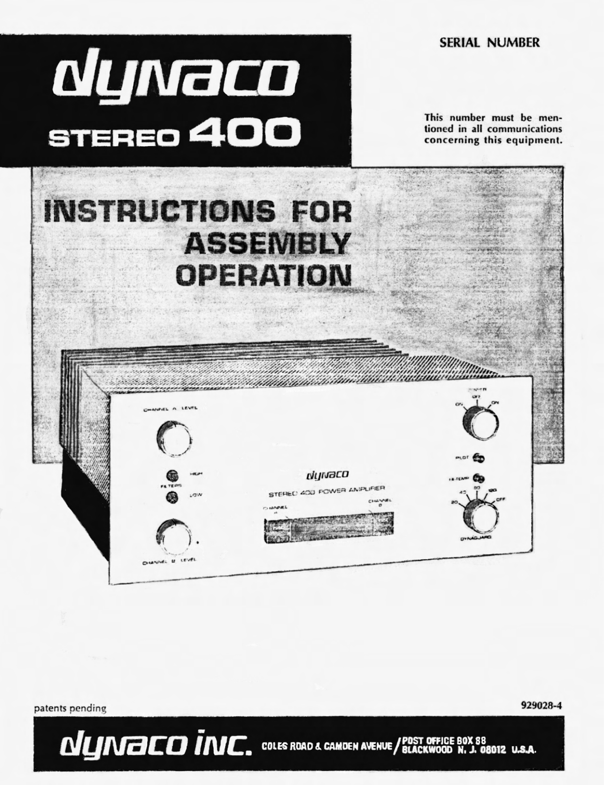 Dynaco ST-400 Service manual