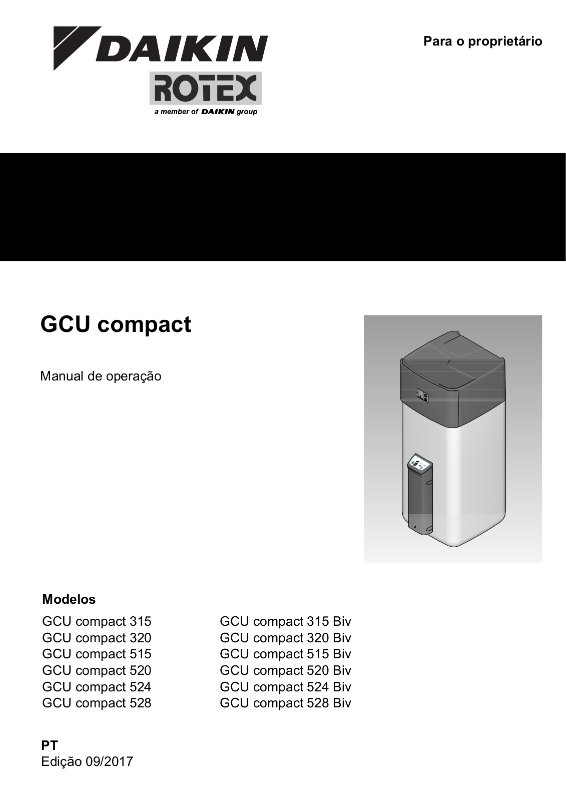 Daikin GCU compact 315, GCU compact 320, GCU compact 515, GCU compact 520, GCU compact 524 Operation manuals