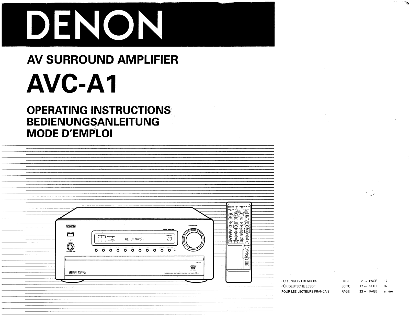 DENON AVC-A1 User Manual