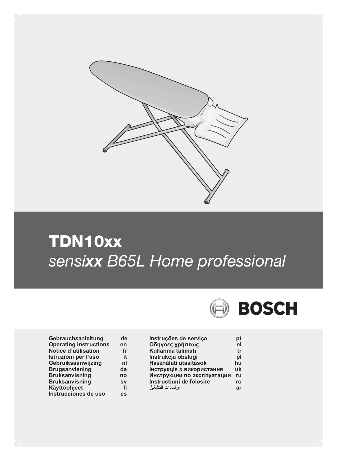 Bosch TDN1010, TDN1010BE User Manual