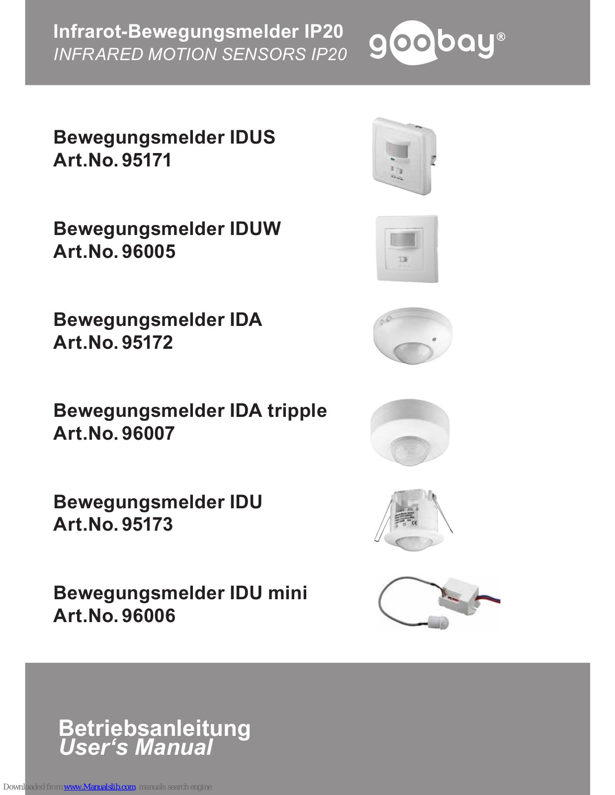 Goobay 95172, 95171, 95173, 96006, 96007 User Manual