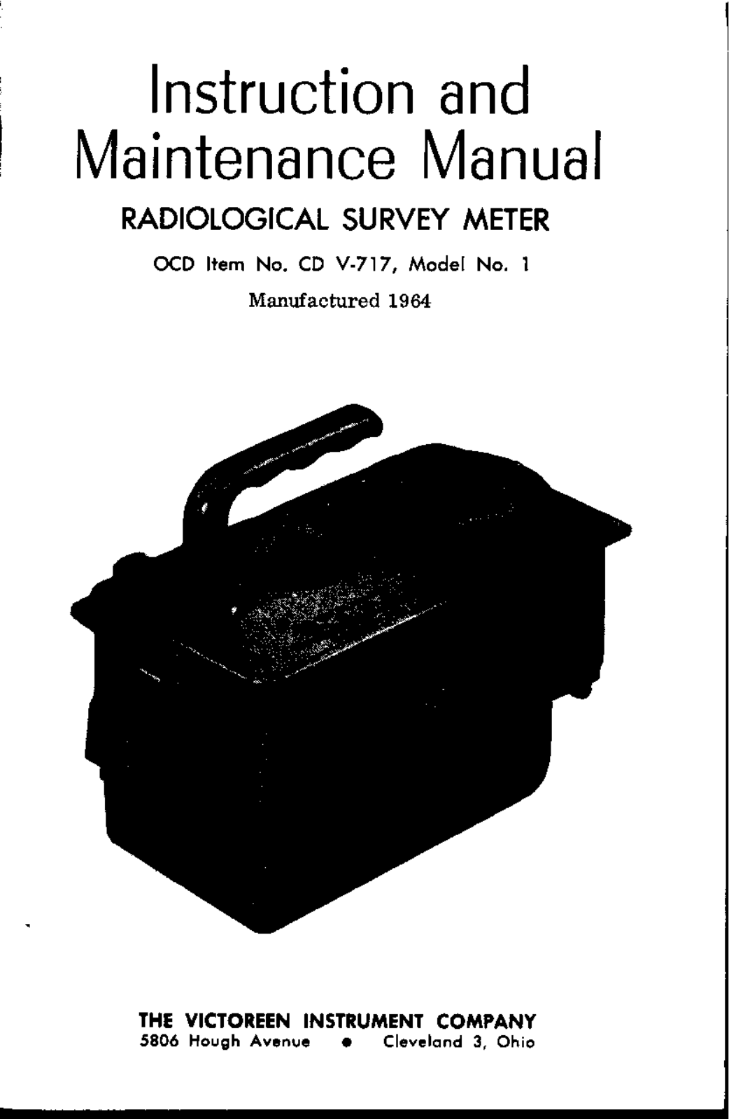 Victoreen Instrument CD V-717 User Manual