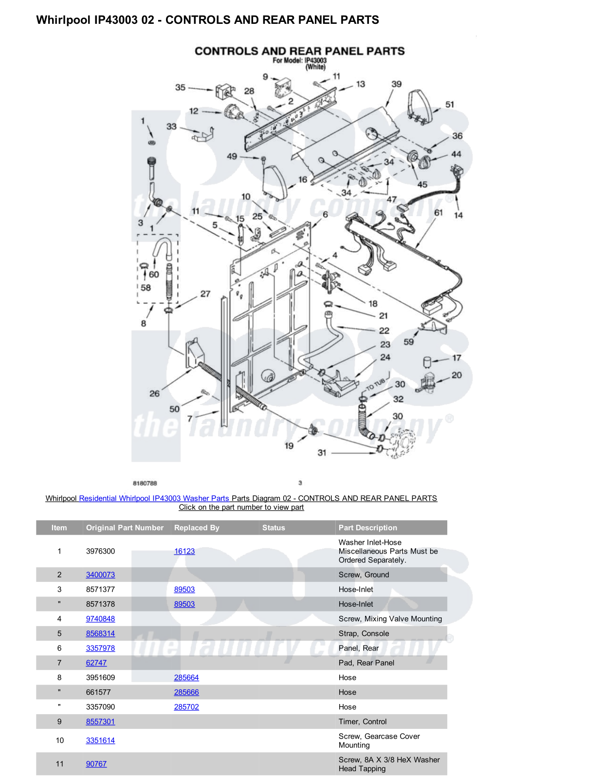 Whirlpool IP43003 Parts Diagram