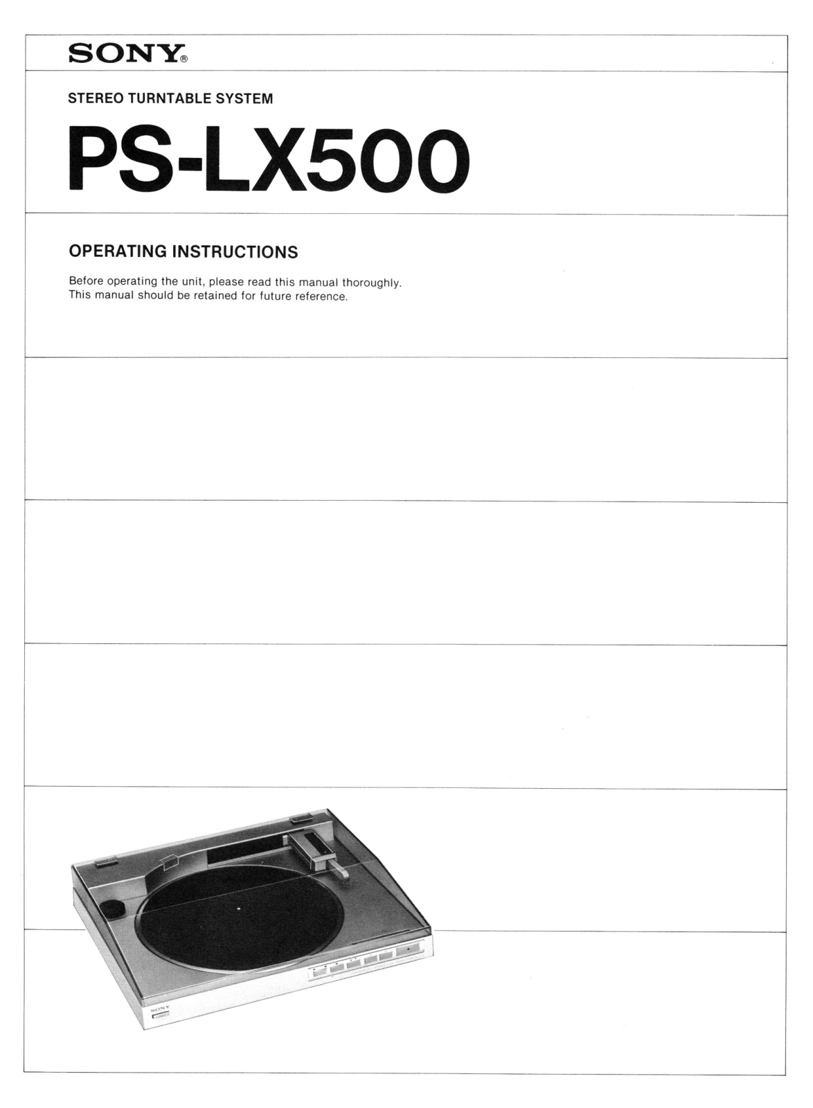Sony PS-LX500 Owners Manual