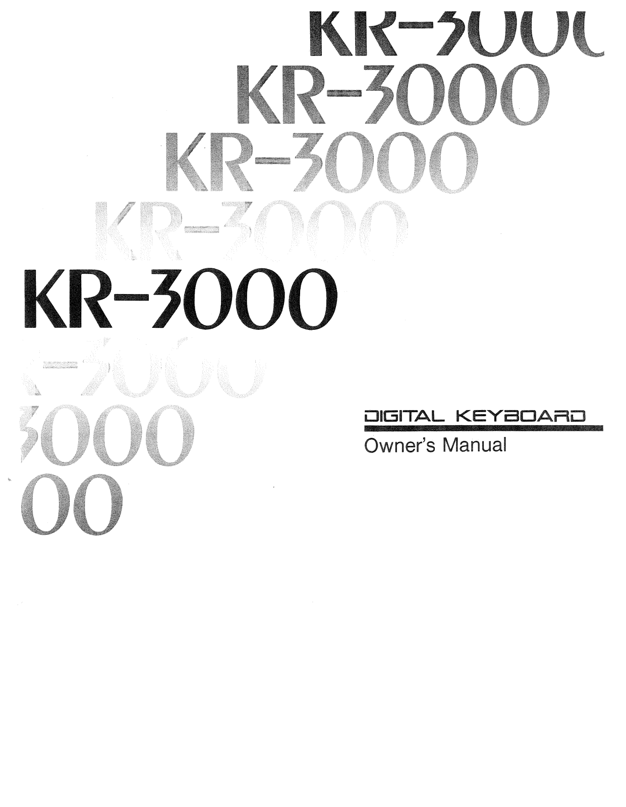 Roland Corporation KR-3000 Owner's Manual