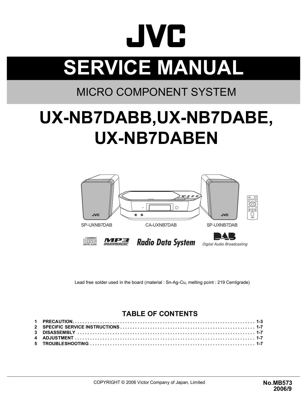 Jvc UX-NB7-DABB, UX-NB7-DABEN, UX-NB7-DABE Service Manual