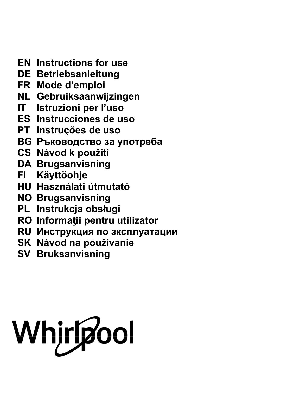 WHIRLPOOL WHSS 90F L T C K User Manual