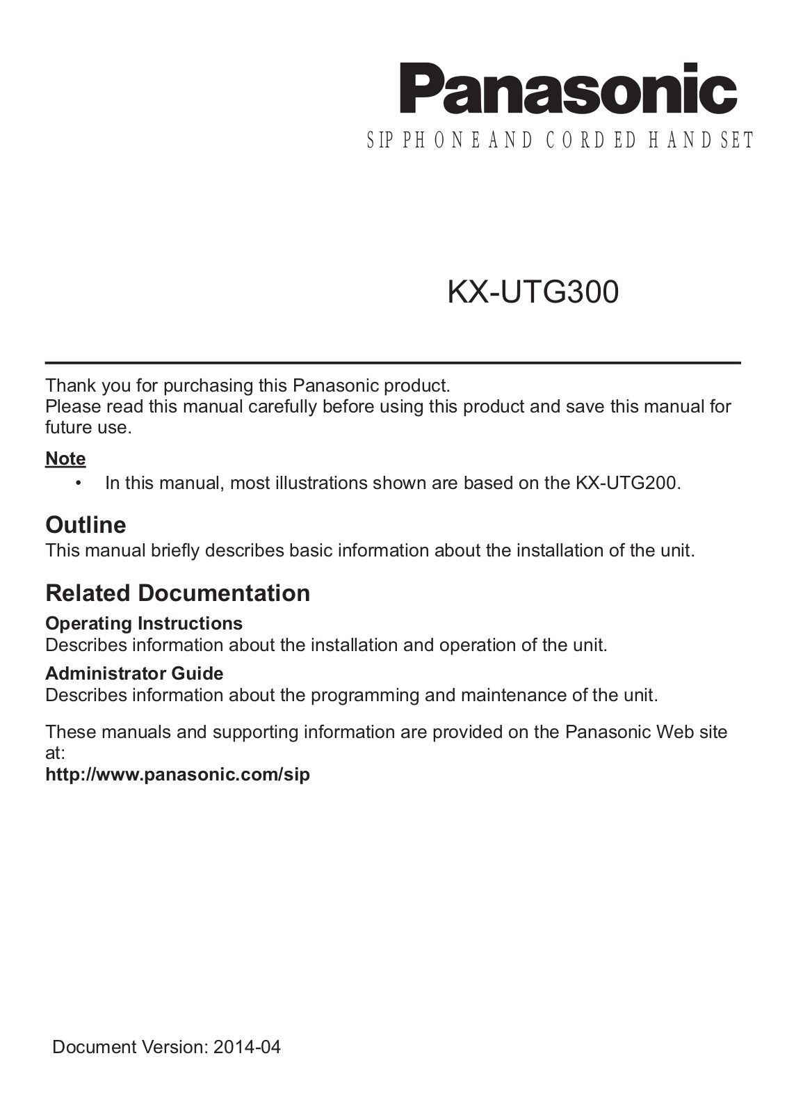 Panasonic KX UTG300 Users Manual