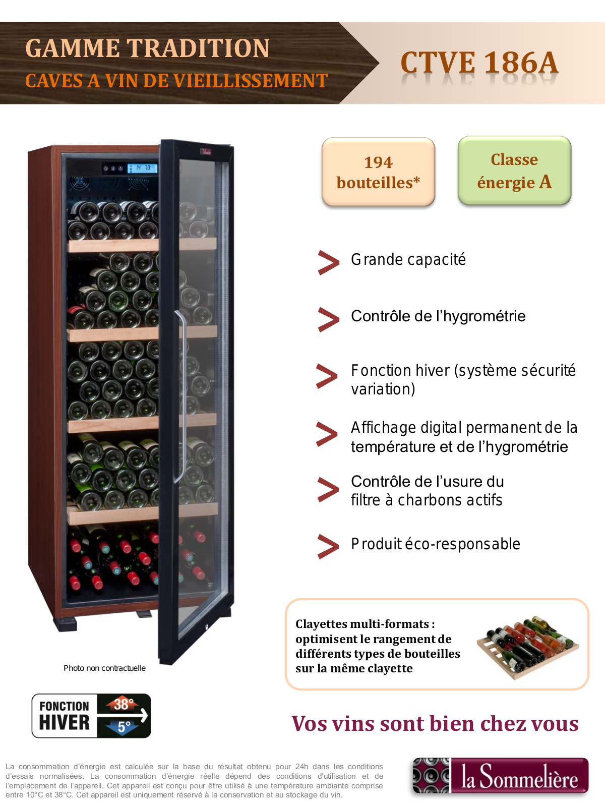 La Sommeliere CTVE 186 A product sheet