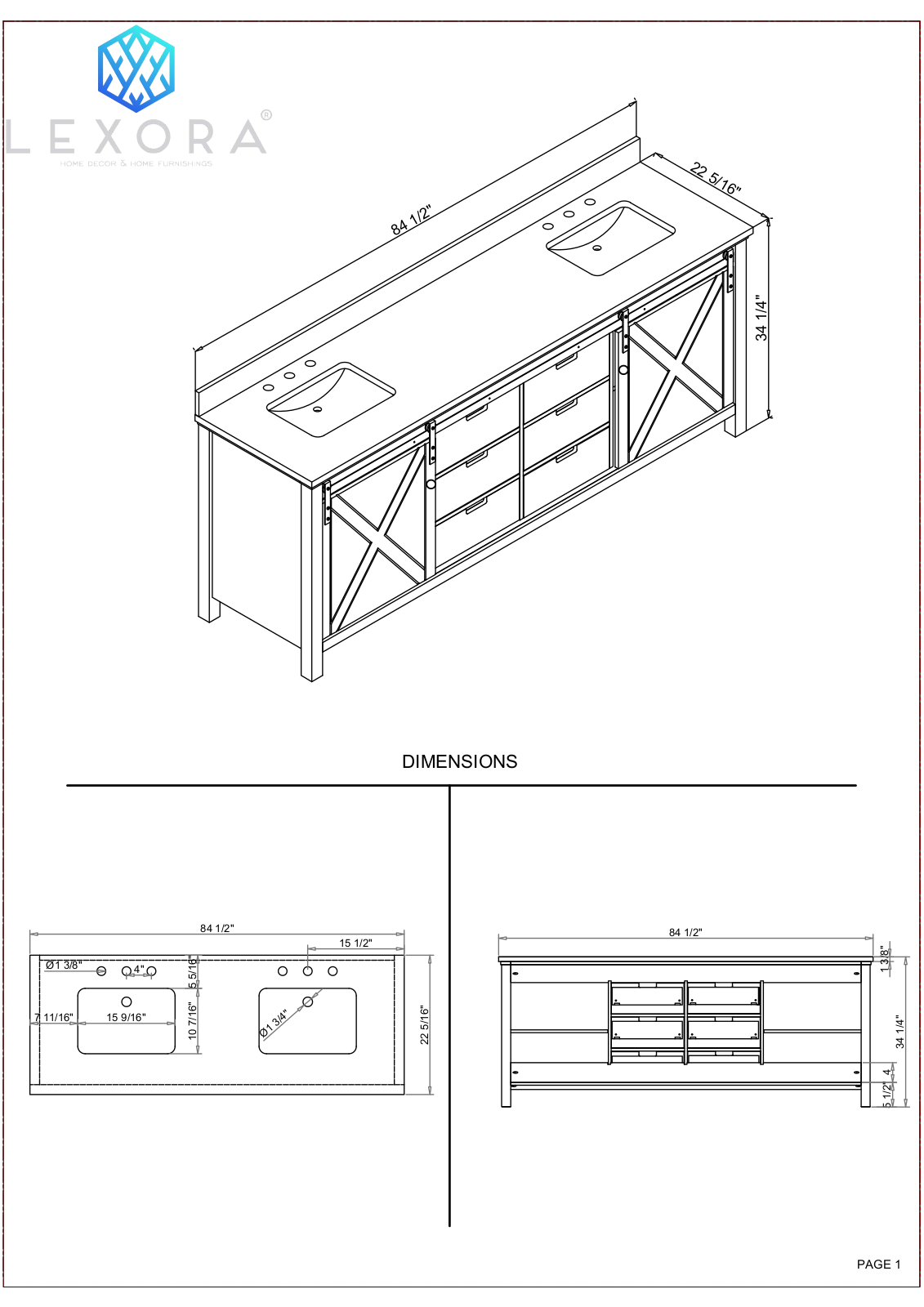 Lexora LERA1273 Installation & Assembly - ManualMachine.com