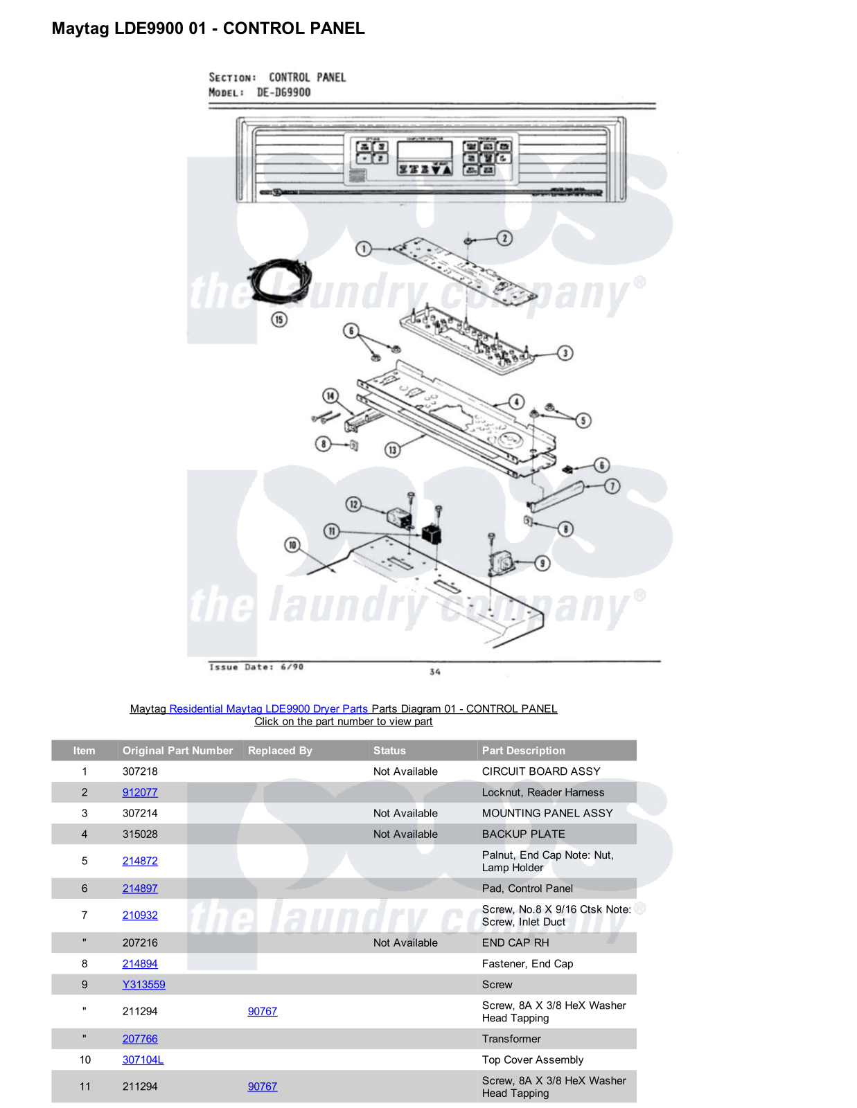 Maytag LDE9900 Parts Diagram