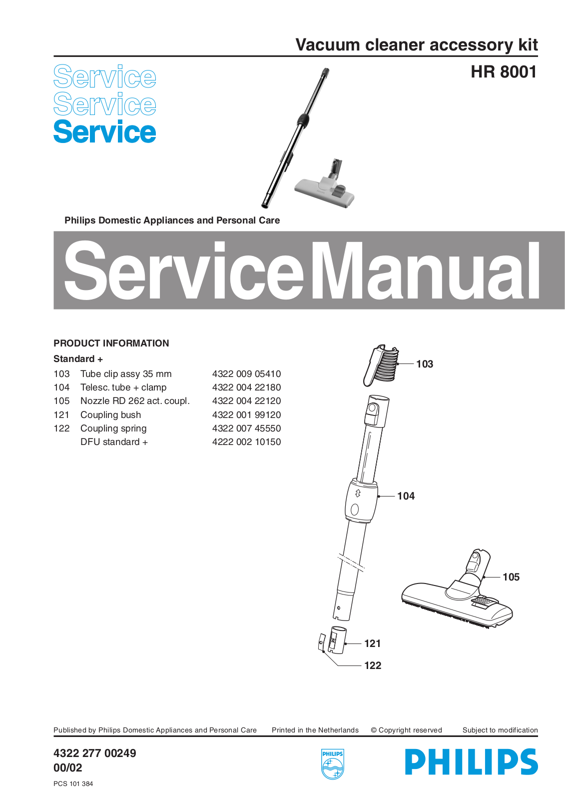 Philips HR 8001 Service Manual