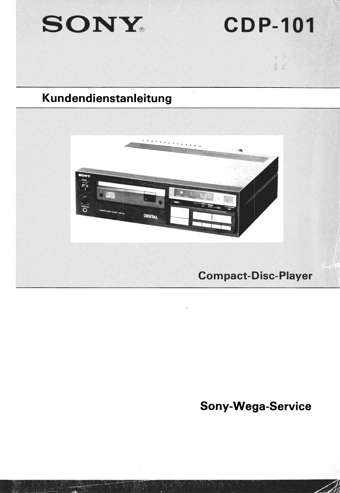 Sony CDP-101 Service Manual