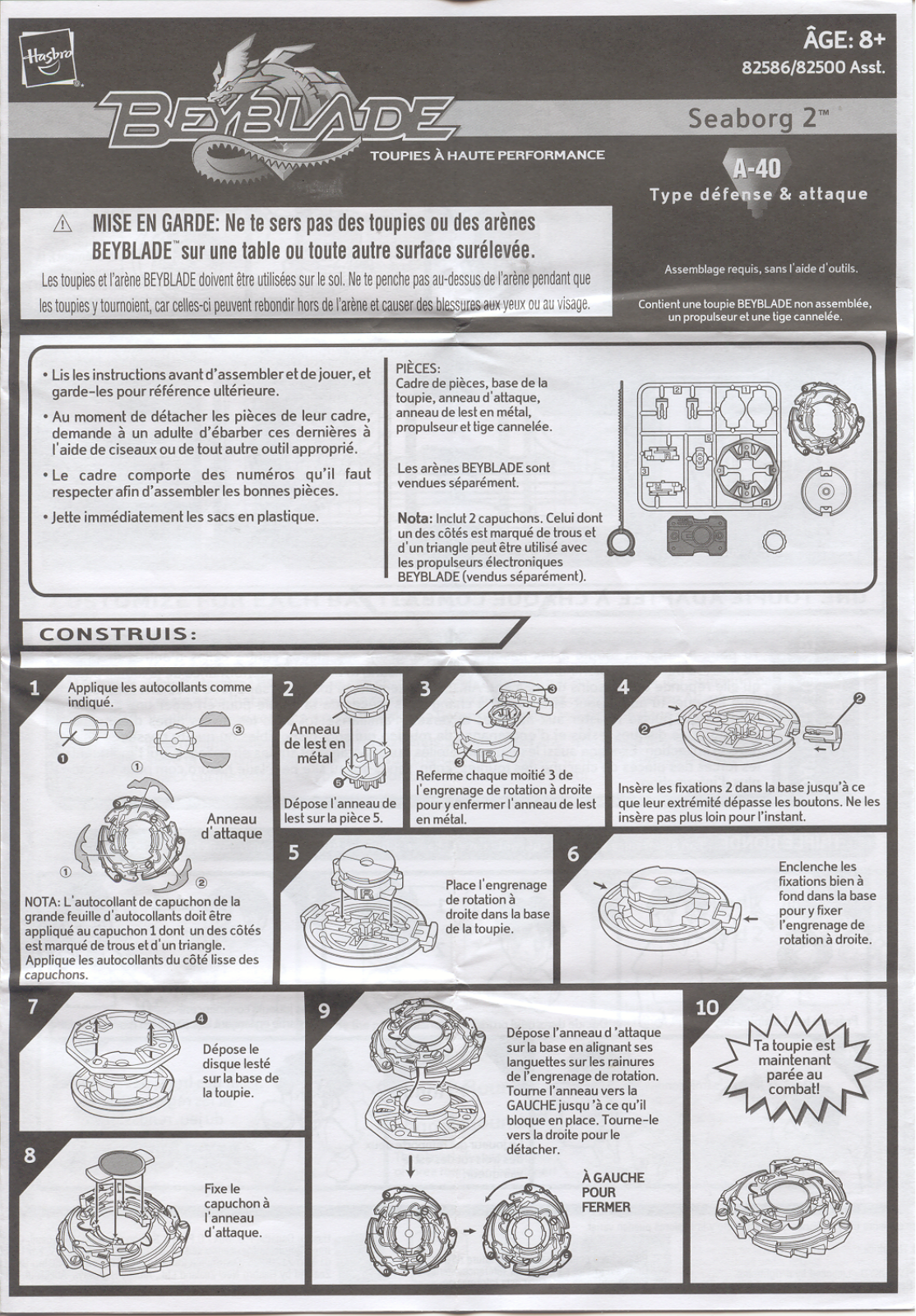 HASBRO Beyblade Tops Seaborg 2 User Manual