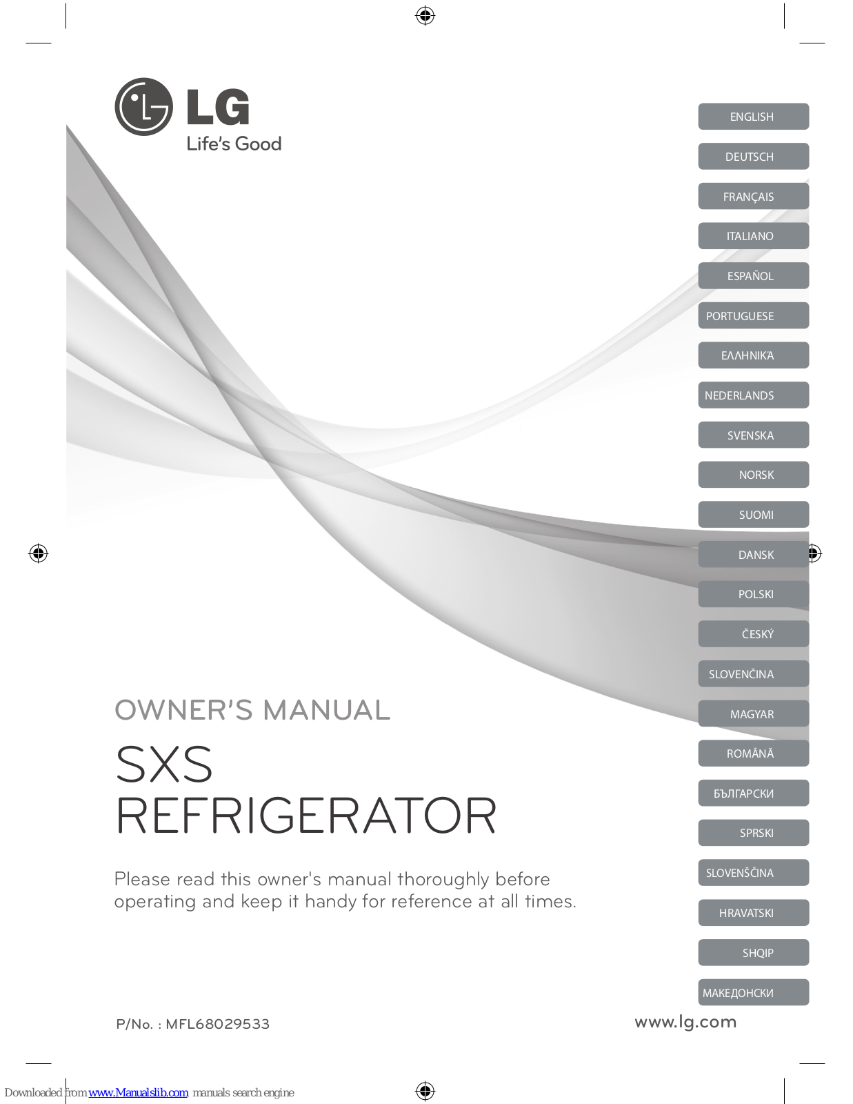 LG MFL68029533, GSL54 Series, GSL32 Series, GSP54 Series, GWL31 Series Owner's Manual