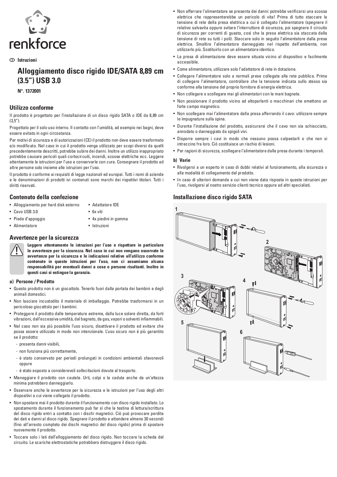 Renkforce 1372001 Operating Instructions