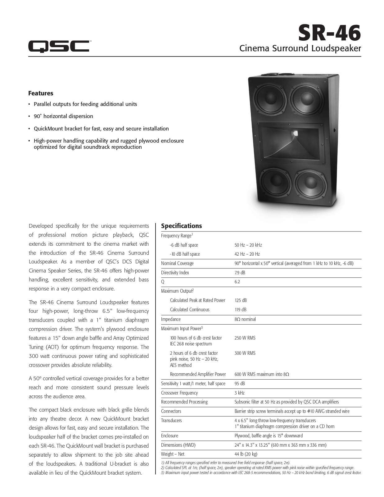 QSC SR-46 Brochure