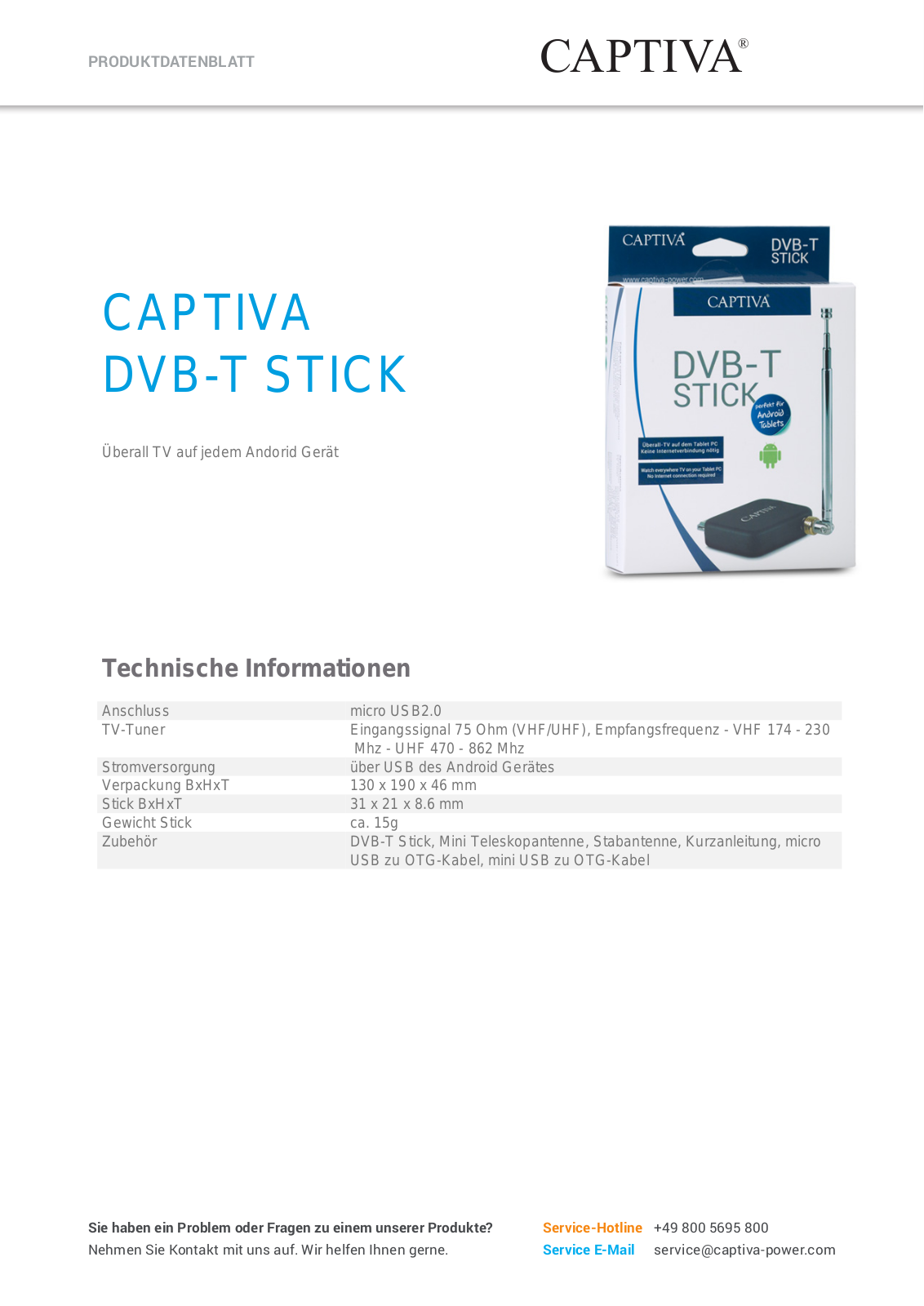 Captiva DVB-T STICK User Manual