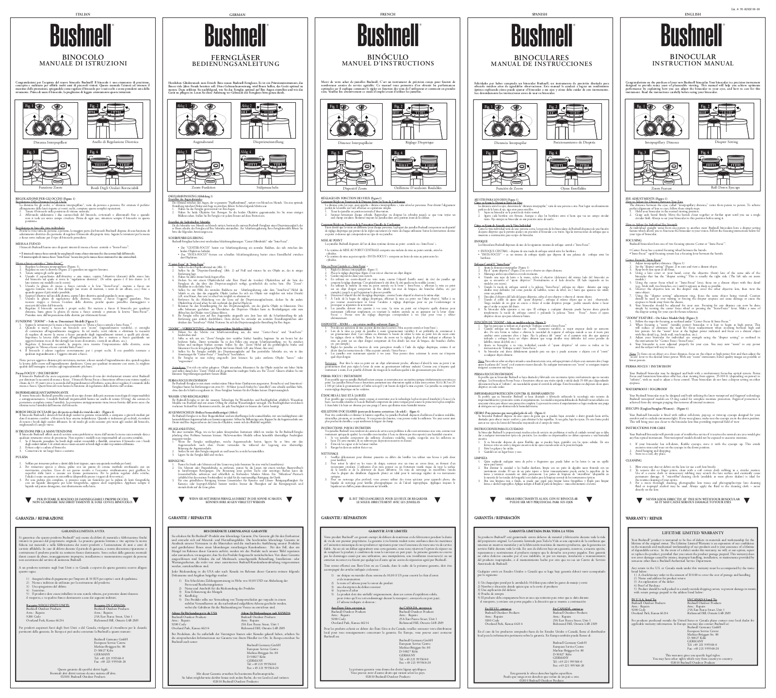 Bushnell Binocular Owner's Manual