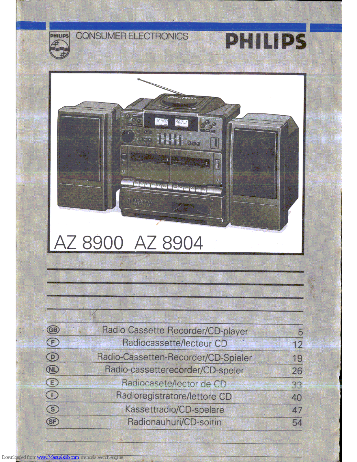 Philips AZ8904 - ANNEXE 777, AZ 8904 User Manual