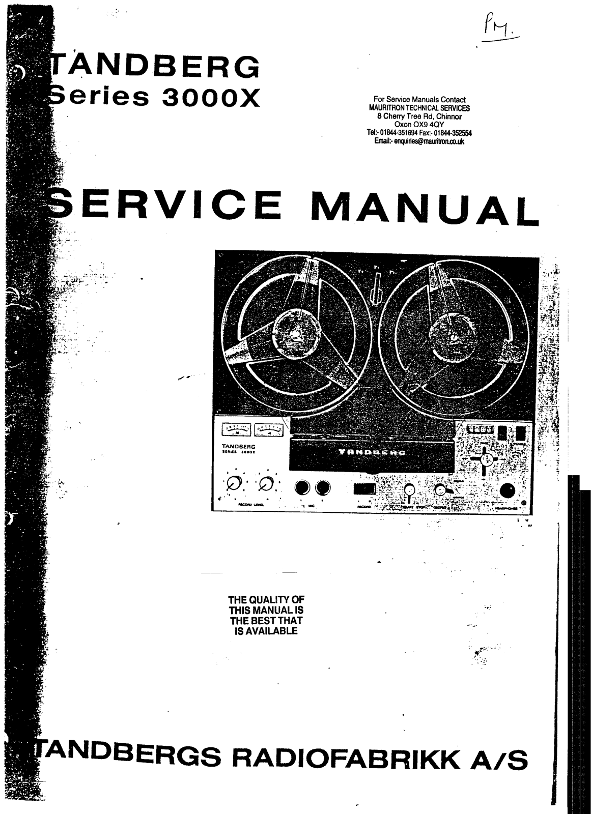 Tandberg 3021-X Service manual