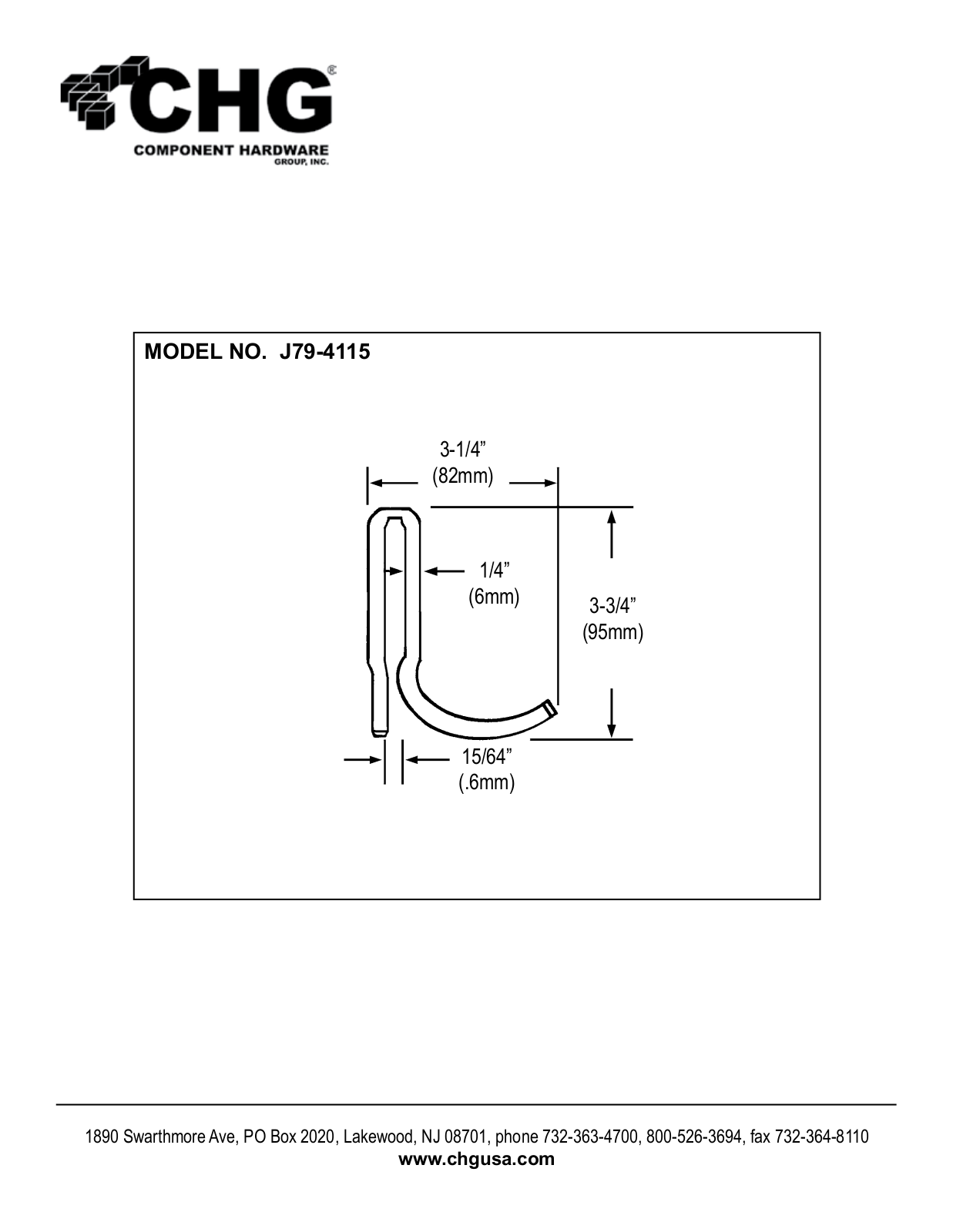 Component Hardware J79-4115 User Manual