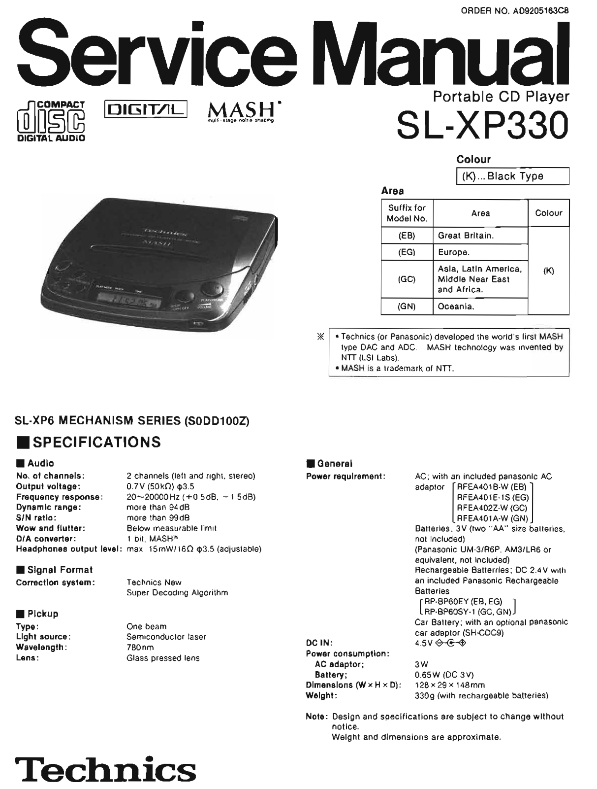 Technics SL-XP-330 Manual