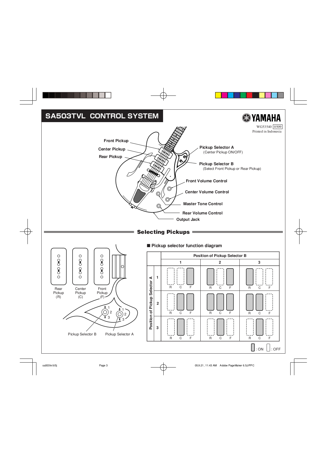 Yamaha SA503TVL User Manual