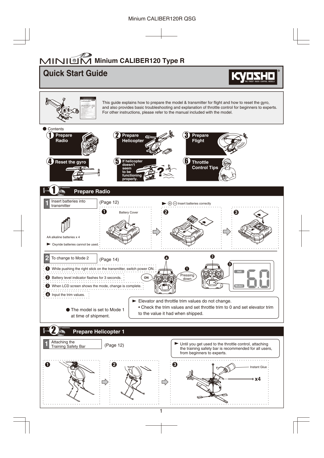 Kyosho MINIUM CALIBER 120 TYPE R User Manual