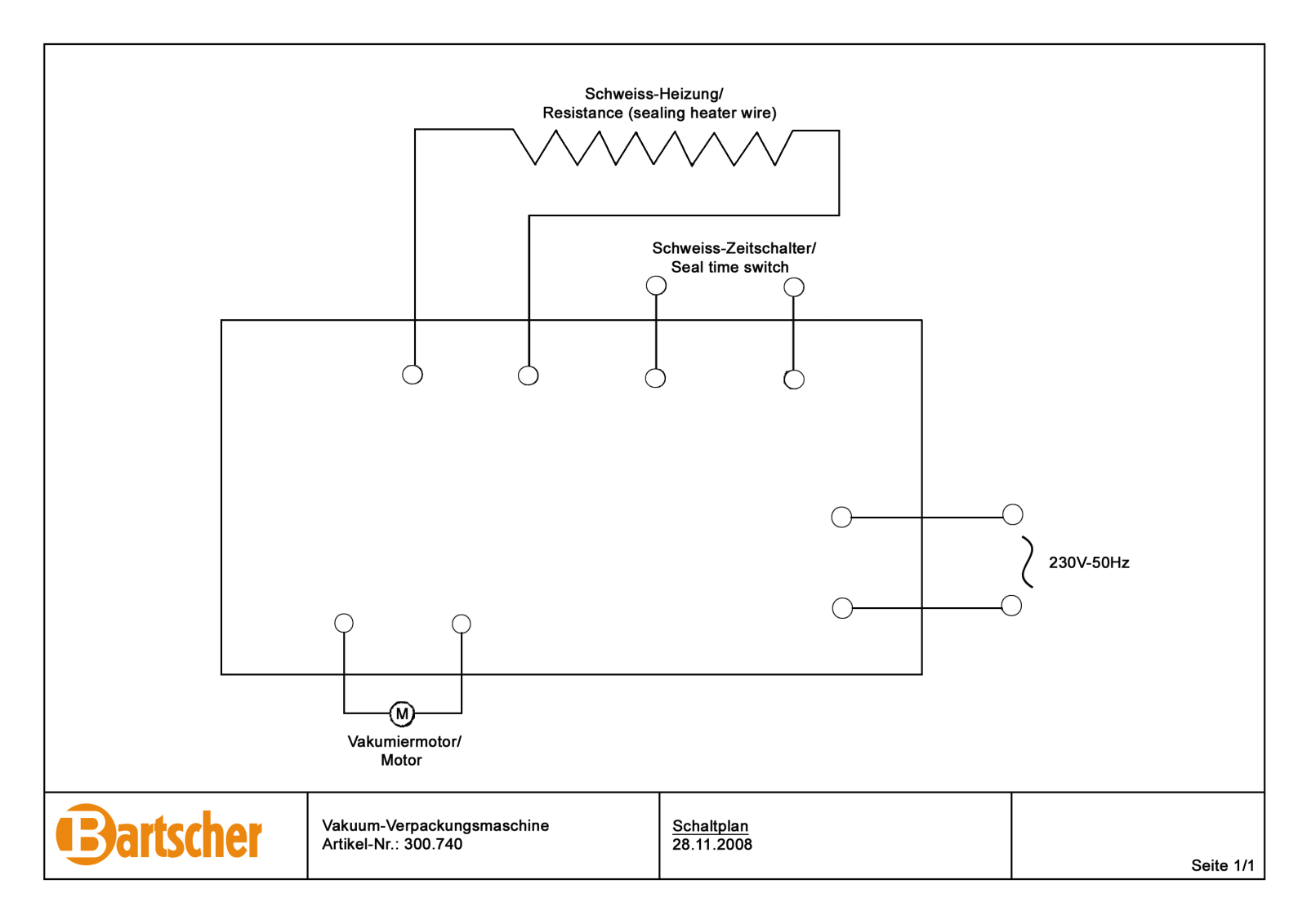 Bartscher 300740 Schematic