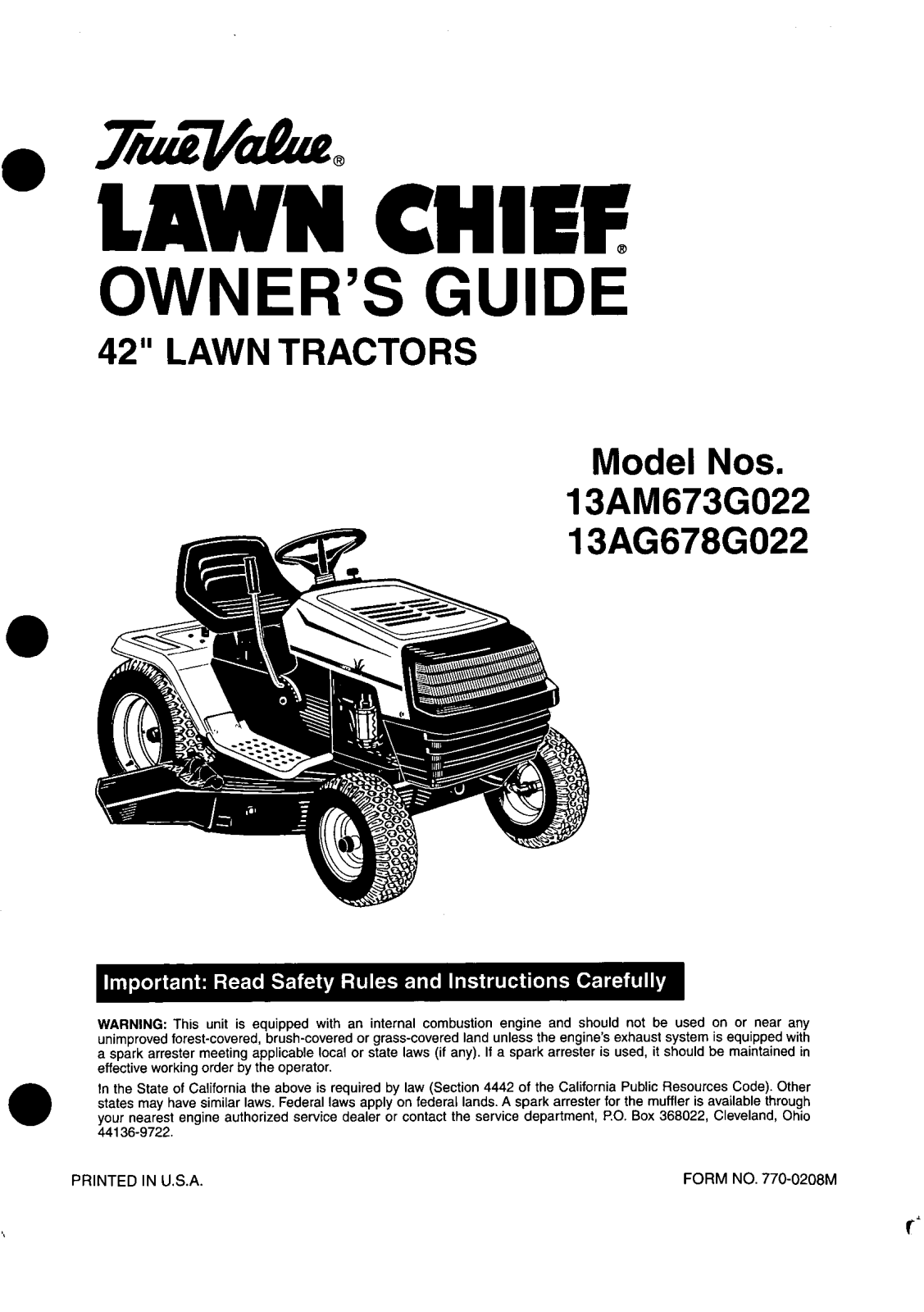 Bolens 13AM673GO22, 13AM673G022 User Manual