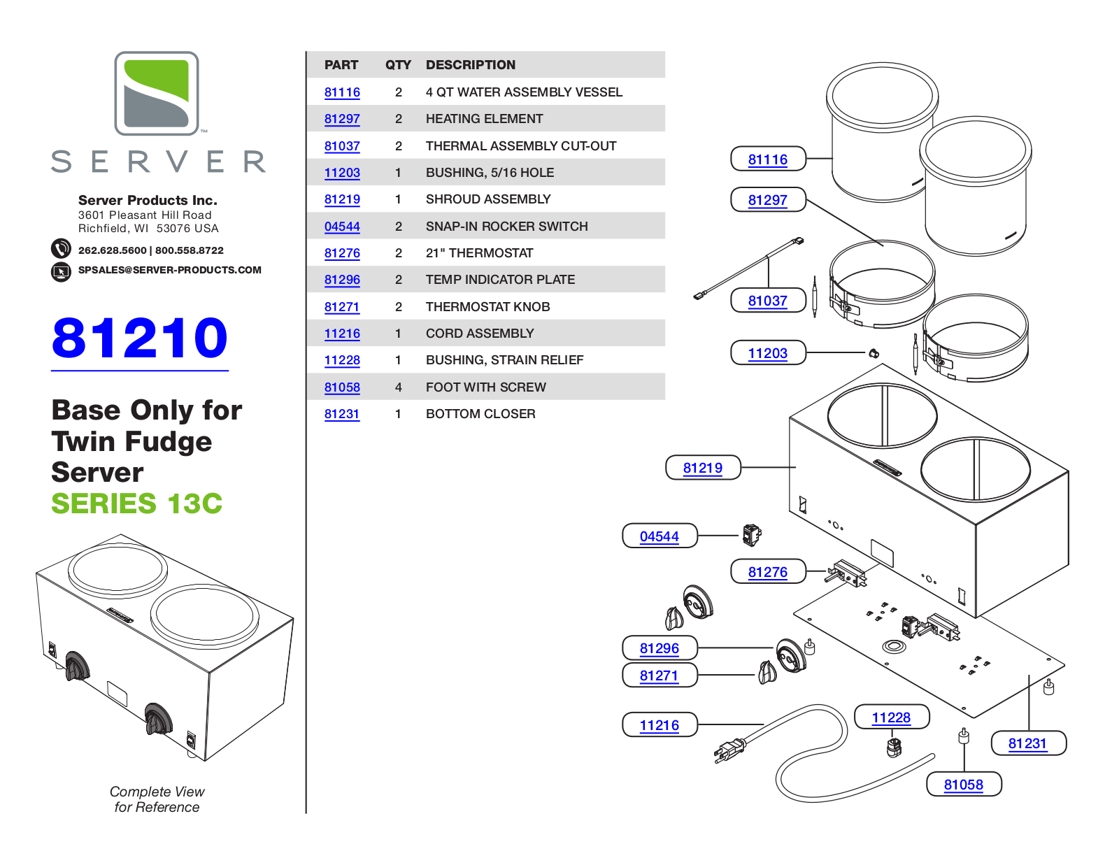 Server 81210 Parts Manual